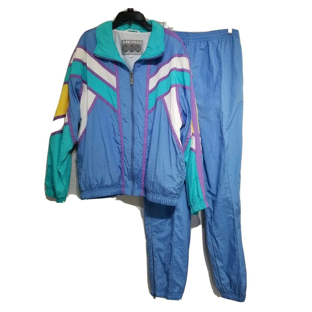 Vintage Head Sportswear Women's Multicolor Geometric Tracksuit L Wind Suit